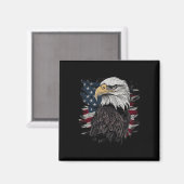 Bald Eagle USA Flag Patriotic Graphics Men Magnet (Vorderseite/Rückseite)