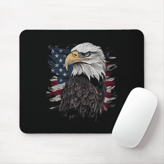 Bald Eagle USA Flag Patriotic Graphics Men Mousepad (Mit Mouse)