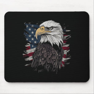 Bald Eagle USA Flag Patriotic Graphics Men Mousepad