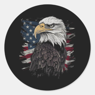 Bald Eagle USA Flag Patriotic Graphics Men Runder Aufkleber