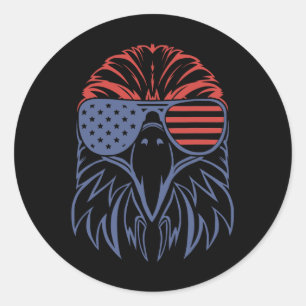 Bald Eagle Usa Flag Shirt 4. Juli Adler Usa Runder Aufkleber