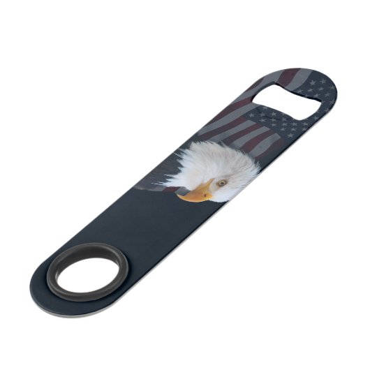 Bald Eagle Usa Flag Speed Flaschenöffner (Vorderseite Schrägansicht)