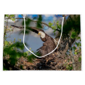 Bald Eagle verlassend Nest Große Geschenktüte (Vorderseite)