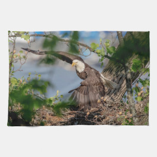 Bald Eagle verlassend Nest Handtuch