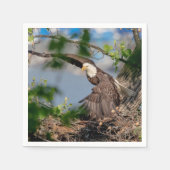 Bald Eagle verlassend Nest Serviette (Vorderseite)