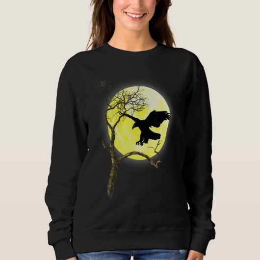 Bald Eagle Vollmond Licht Natur Vogelbeobachtung Sweatshirt (Vorderseite)