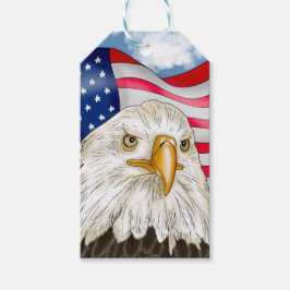 Bald Eagle vor der amerikanischen Flagge Patriotis Geschenkanhänger