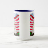 Bald Eagle vor der amerikanischen Flagge Patriotis Tasse (Zentrum)