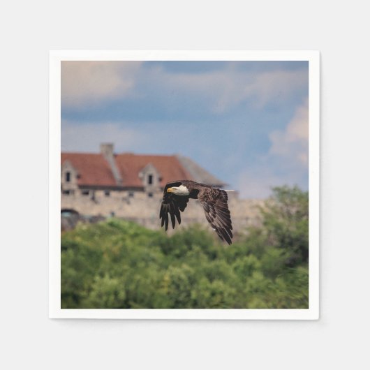 Bald Eagle vorbei an Fort Ticonabweicha Serviette (Vorderseite)
