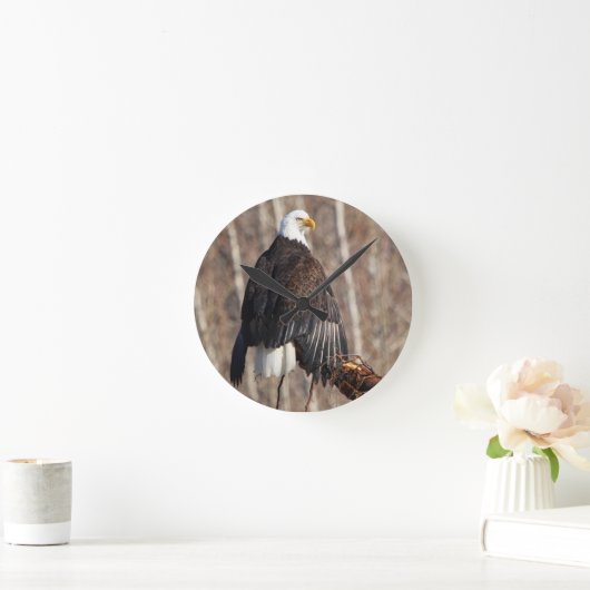 Bald Eagle Wall Clock Runde Wanduhr (Zuhause)