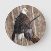 Bald Eagle Wall Clock Runde Wanduhr (Vorderseite)