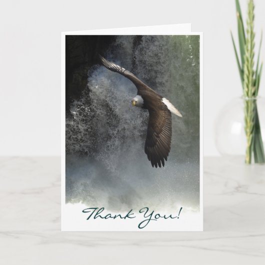 BALD EAGLE & WATER FALL Thank You Card Dankeskarte (Vorderseite)