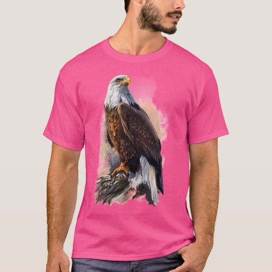 Bald Eagle Watercolor T-Shirt (Vorderseite)