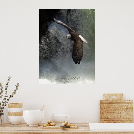 Bald Eagle & Waterfall Poster (Küche)