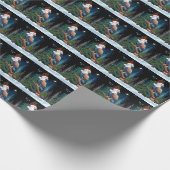 Bald Eagle Webereien Weihnachtsmannmütze Winterurl Geschenkpapier (Ecke)