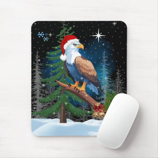 Bald Eagle Webereien Weihnachtsmannmütze Winterurl Mousepad (Mit Mouse)