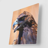 Bald Eagle Wildlife Art Portrait II Quadratische Wanduhr (Winkel)