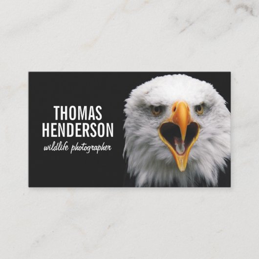 Bald Eagle Wildlife Fotograf Business Card Visitenkarte (Vorderseite)