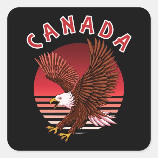 Bald Eagle Wildlife - Kanada Quadratischer Aufkleber (Vorderseite)