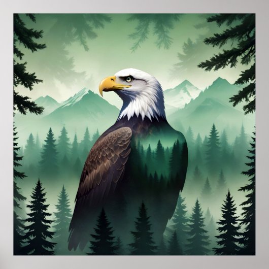 Bald Eagle Wildtiere Natur Umwelt Art Poster (Vorne)