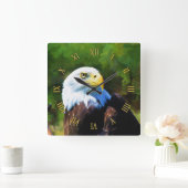 Bald Eagle Wilhelm Tell Quadratische Wanduhr (Zuhause)