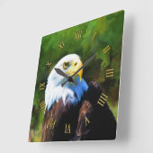 Bald Eagle Wilhelm Tell Quadratische Wanduhr (Winkel)