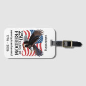 Bald Eagle with American Flag 250 Years of Freedom Gepäckanhänger (Vorderseite (Horizontal))