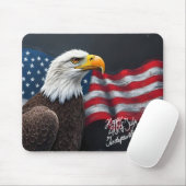 Bald Eagle with American Flag 4th of July Art Mousepad (Mit Mouse)