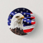 Bald Eagle with American Flag Background Button (Vorderseite)