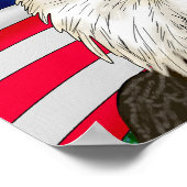Bald Eagle with American Flag Background Poster (Ecke)