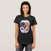 Bald Eagle with Mullet 4th of July American Flag T-Shirt (Vorne ganz)