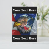 Bald Eagle Wolf American Flag Dankeskarte (Stehend Vorderseite)