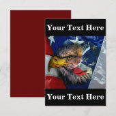 Bald Eagle Wolf American Flag Dankeskarte (Vorne/Hinten)