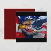 Bald Eagle Wolf American Flag Einladung (Vorne/Hinten)