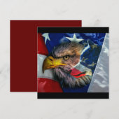 Bald Eagle Wolf American Flag Einladung (Vorne/Hinten)