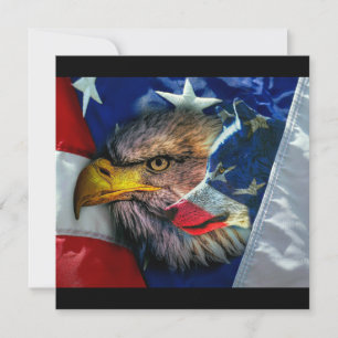 Bald Eagle Wolf American Flag Einladung