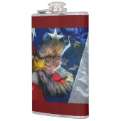 Bald Eagle Wolf American Flag Flachmann (Links)