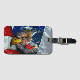 Bald Eagle Wolf American Flag Gepäckanhänger