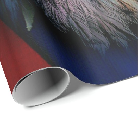 Bald Eagle Wolf American Flag Geschenkpapier (Rolleneckpunkt)