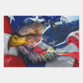 Bald Eagle Wolf American Flag Geschenkpapier Set (Vorderseite 2)
