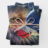 Bald Eagle Wolf American Flag Geschenkpapier Set (Beispiel)