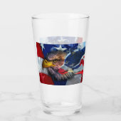 Bald Eagle Wolf American Flag Glas (Rückseite)