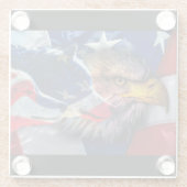 Bald Eagle Wolf American Flag Glasuntersetzer (Rückseite)