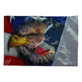 Bald Eagle Wolf American Flag Kissenbezug (Rückseite)