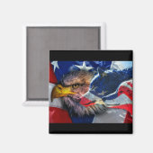 Bald Eagle Wolf American Flag Magnet (Vorderseite/Rückseite)