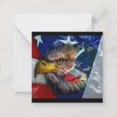 Bald Eagle Wolf American Flag Mitteilungskarte (Vorderseite)