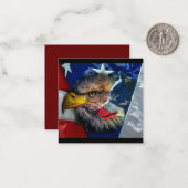 Bald Eagle Wolf American Flag Mitteilungskarte (Vorderseite/Rückseite Beispiel)