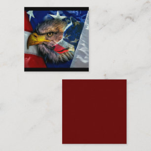 Bald Eagle Wolf American Flag Mitteilungskarte