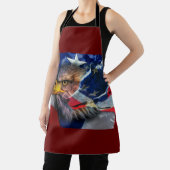 Bald Eagle Wolf American Flag Schürze (InSitu)