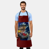 Bald Eagle Wolf American Flag Schürze (Getragen)